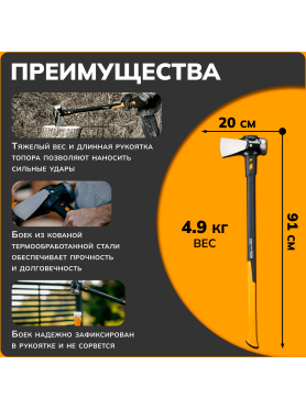 Топор-колун 4,9 кг FISKARS XXL 