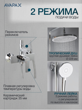Душевая стойка AVAPAX серия Rhein хром 