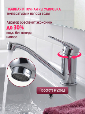 Смеситель для умывальника ECONOCE серия 240 