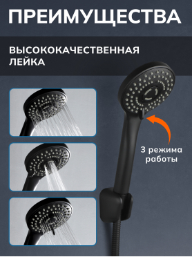 Смеситель для ванны AVAPAX серия Mosel черный 