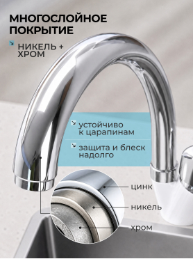 Смеситель для кухни ECONOCE серия 280 белый 