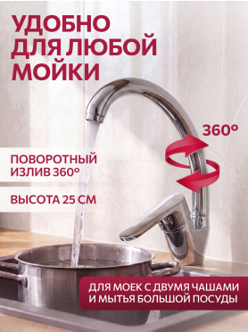 Смеситель для кухни ECONOCE серия 250 