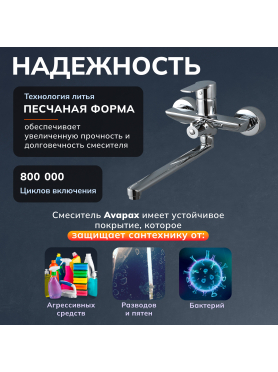 Смеситель для ванны AVAPAX серия Rhein хром 