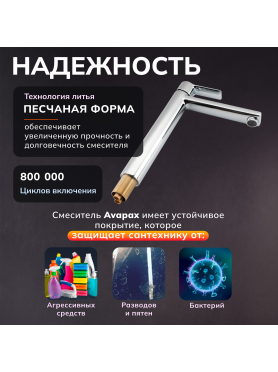 Смеситель для умывальника AVAPAX Rhein хром 