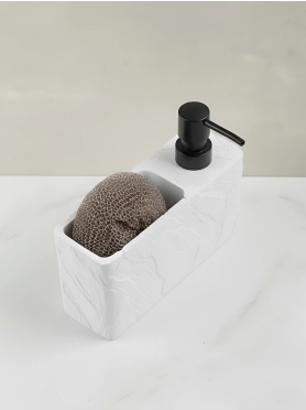 Дозатор для жидкого мыла с подставкой для губки PERFECTO LINEA Pearl