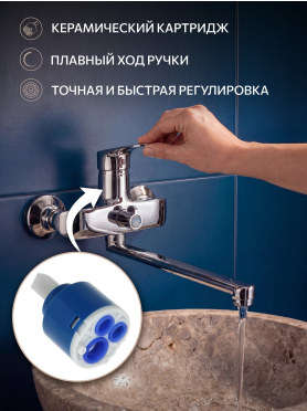 Смеситель для ванны ECONOCE серия 250 