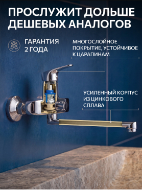 Смеситель для ванны ECONOCE серия 250 