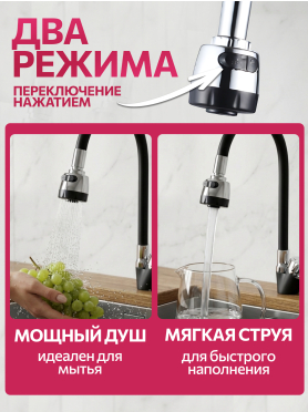 Смеситель для кухни ECONOCE серия 240 черный 