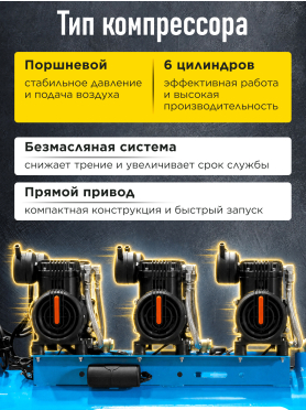 Компрессор безмасляный DGM AC-6100LD 
