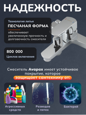 Смеситель для ванны AVAPAX серия Isar хром 