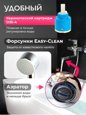 Смеситель для ванны ECONOCE серия 400 