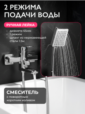 Смеситель для ванны ECONOCE серия 380 