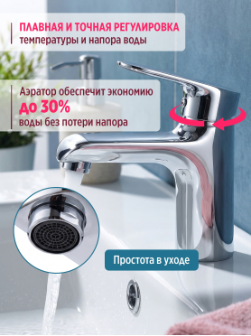 Смеситель для умывальника ECONOCE серия 250 