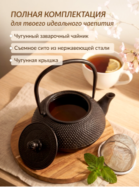 Заварочный чайник чугунный PERFECTO LINEA 800 мл 