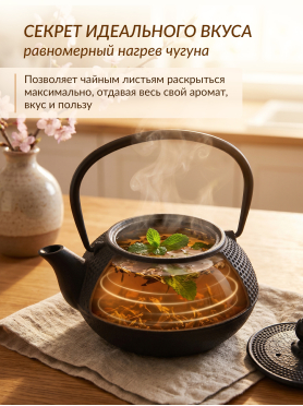 Заварочный чайник чугунный PERFECTO LINEA 800 мл 