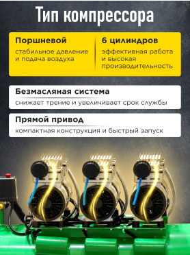 Компрессор безмасляный ECO AE-100-OF1 