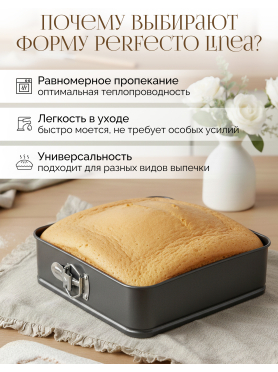 Форма для выпечки металлическая разъемная PERFECTO LINEA Starcook 26х26х6,5 см 