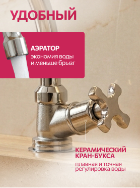 Моно-смеситель для умывальника ECONOCE серия 600 