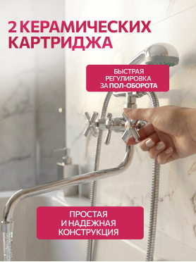 Смеситель для ванны ECONOCE серия 410 