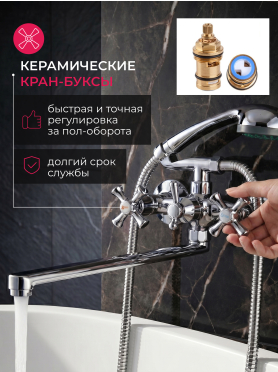Смеситель для ванны ECONOCE серия 410 