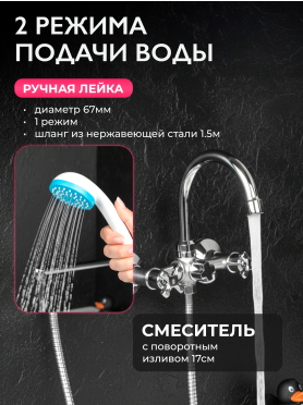 Смеситель для ванны ECONOCE серия 600 