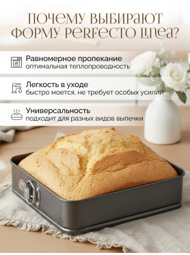 Форма для выпечки металлическая квадратная разъемная 28х28 см PERFECTO LINEA Starcook 
