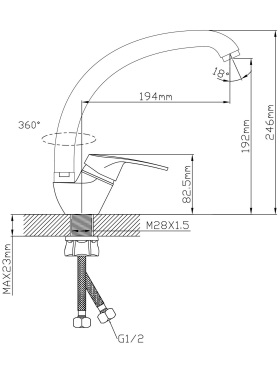 Смеситель для кухни AV ENGINEERING Rom 