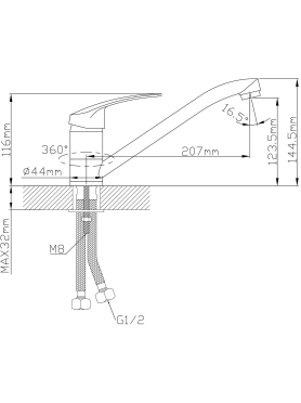 Смеситель для кухни AV ENGINEERING Shu 