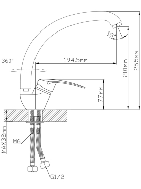 Смеситель для кухни AV ENGINEERING Shu 