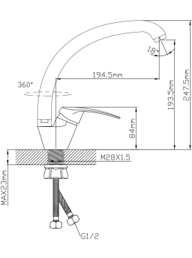 Смеситель для кухни AV ENGINEERING Shu 