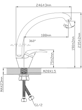 Смеситель для кухни AV ENGINEERING Urs 
