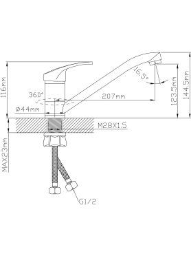Смеситель для кухни AV ENGINEERING Urs 