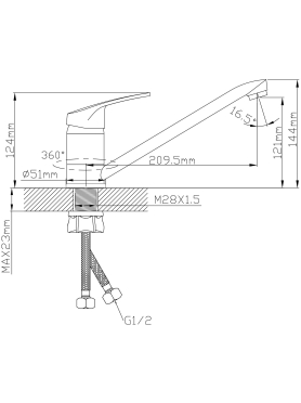 Смеситель для кухни AV ENGINEERING Rom 
