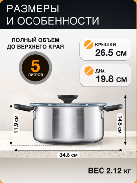 Кастрюля из нержавеющей стали FISKARS All Steel