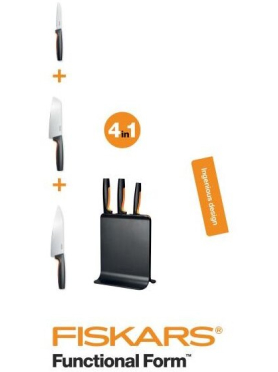 Набор ножей 3 штуки FISKARS FF пластиковый блок 