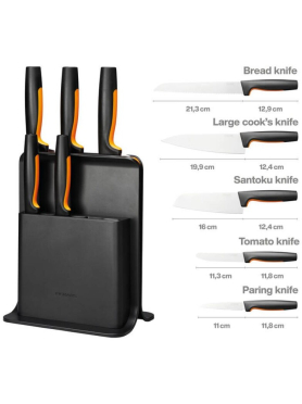 Набор ножей 5 штук FISKARS FF пластиковый блок 