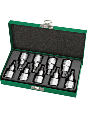 Набор бит TORX 1/2" 9 предметов T20-T60 TOPTUL 