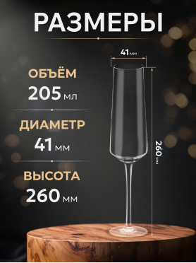 Набор бокалов для шампанского PERFECTO LINEA Madrid 2 штуки 205 мл  