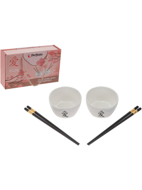 Набор керамических мисок с палочками для еды PERFECTO LINEA Asian 6 предметов 