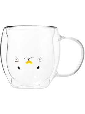 Кружка стеклянная PERFECTO LINEA Funny animals с двойными стенками 280 мл 