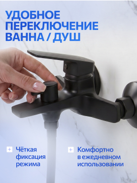 Смеситель для ванны AV ENGINEERING Win black 