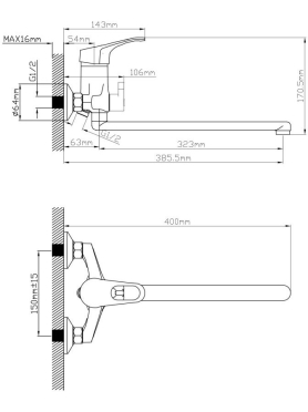 Смеситель для ванны AV ENGINEERING Bas 