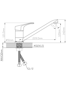 Смеситель для кухни AV ENGINEERING Bas 