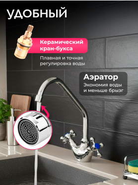 Смеситель для кухни ECONOCE серия 500 