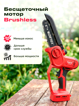 Пила цепная аккумуляторная WORTEX CEC 2518-2 ALL1
