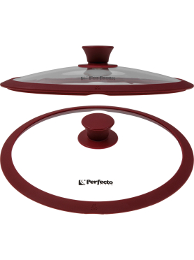 Крышка стеклянная с силиконовым ободом PERFECTO LINEA Burgundy