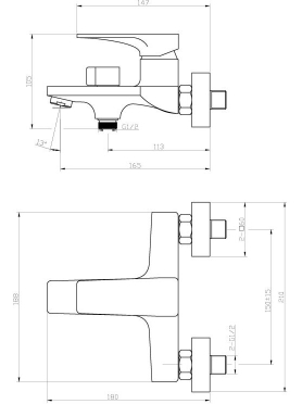 Смеситель для ванны AV ENGINEERING Dar 