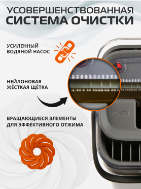 Умная швабра с отжимным ведром BRUNER Rein 