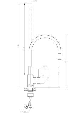 Смеситель для кухни без излива AV ENGINEERING 