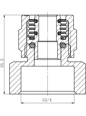 Муфта латунная 16(2.0)х3/4" с внутренней резьбой для трубы PEX AV ENGINEERING 